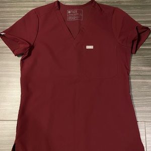 Figs Burgundy Catarina Top XS